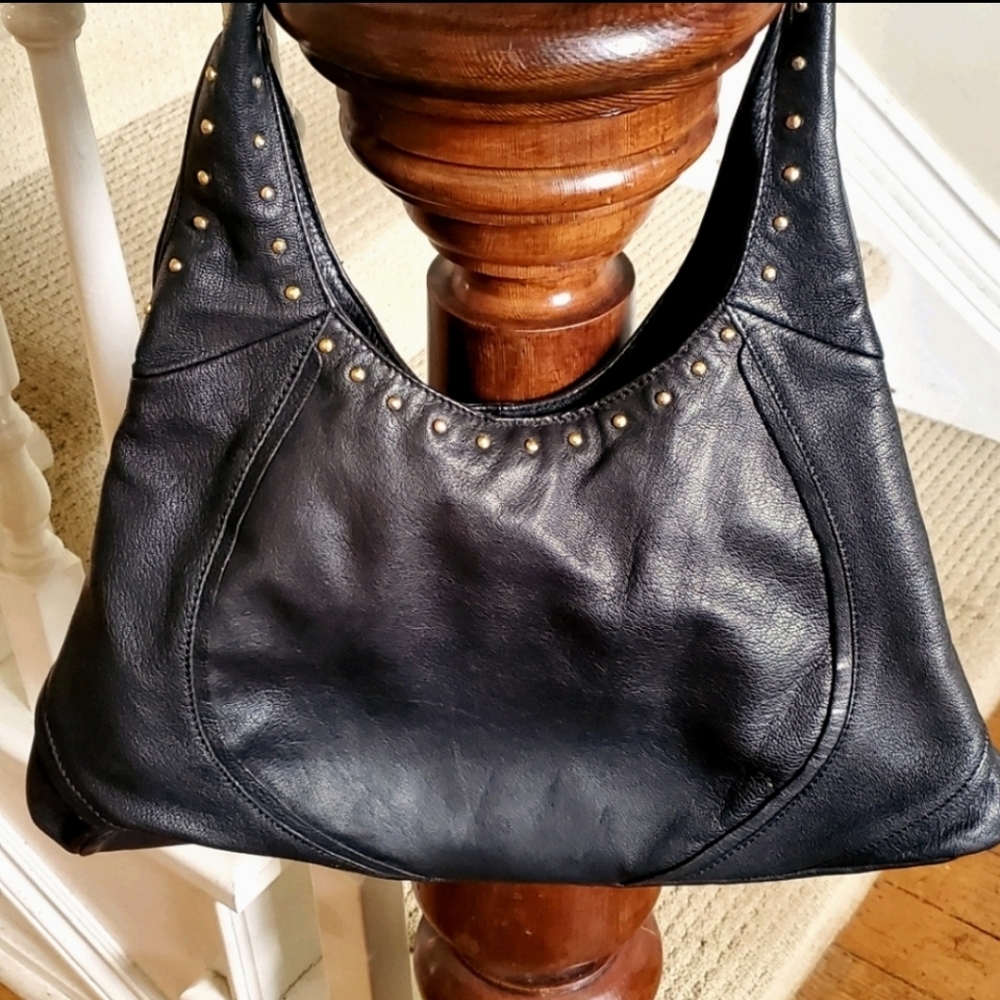 Sigrid Olsen Black soft leather Hobo Bag